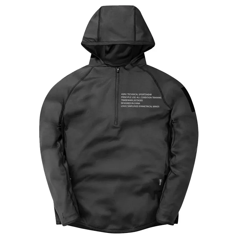 Men's Running Jackets Hoodies - Fitness Sportswear Gym Clothing, Bodybuilding Workout Sweatshirt, Jogging Training Hooded Sport Shirt