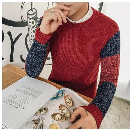 Men's Splice Sleeve Sweater