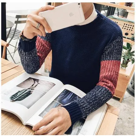 Men's Splice Sleeve Sweater