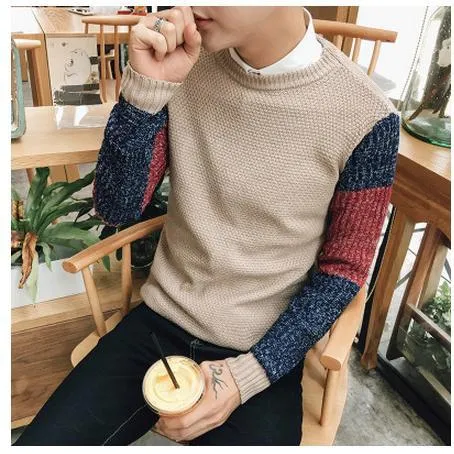 Men's Splice Sleeve Sweater