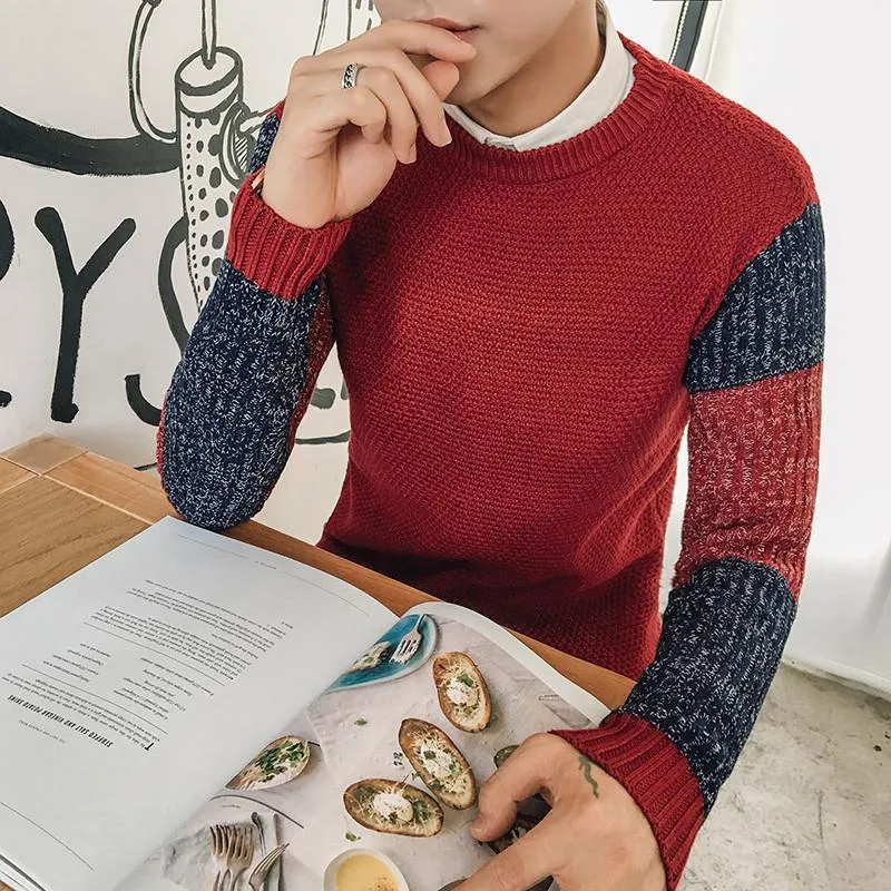 Men's Splice Sleeve Sweater