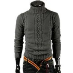 Men's Thick Warm Turtleneck Elasticity Sweater Sweater Irregular Fashion Tide Models Fitted British M\L\XL\XXL