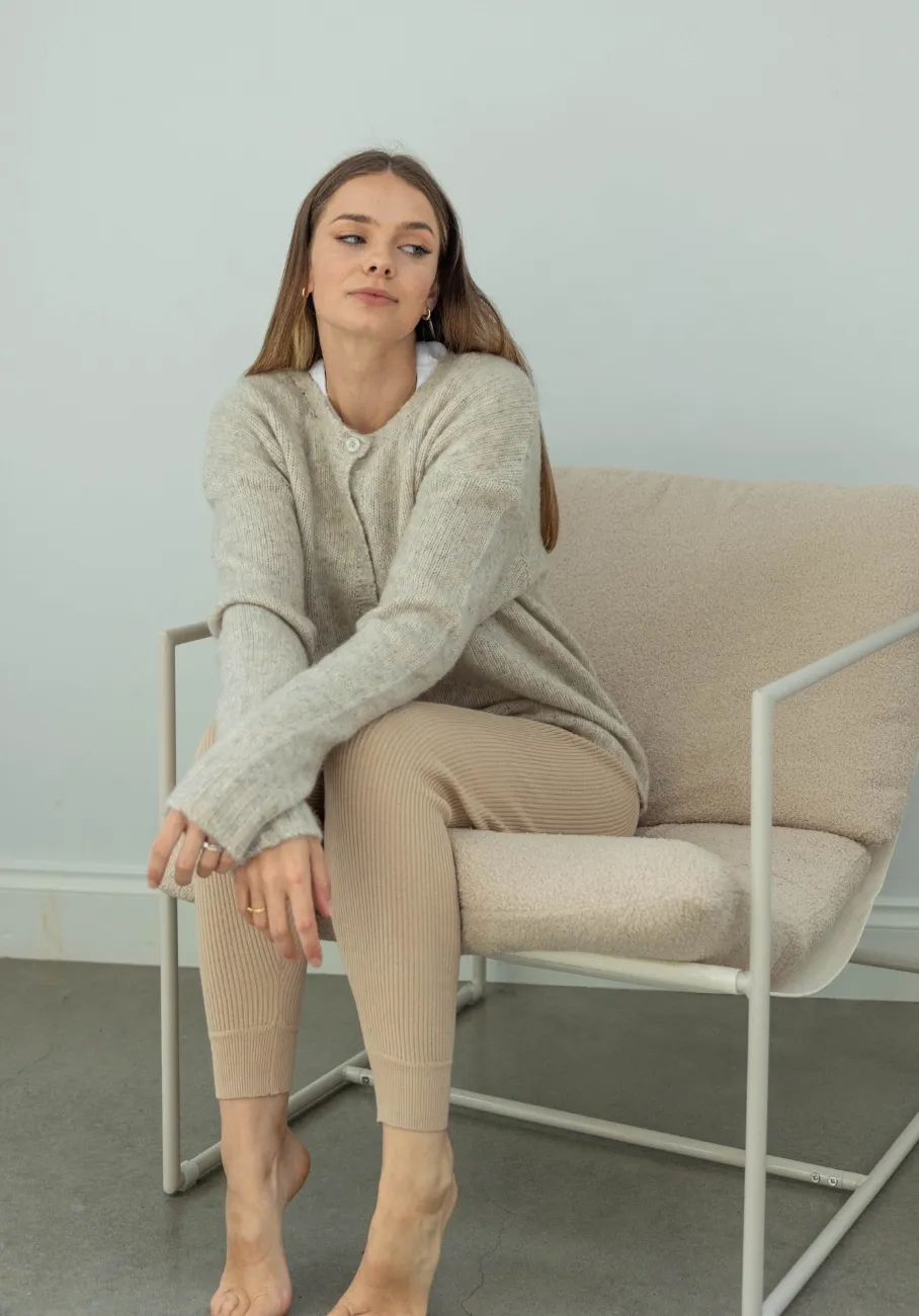 Miann & Co Womens - Celeste Knit Legging - Stone