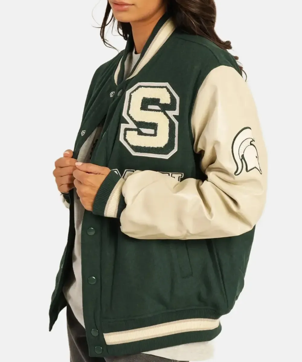 Michigan State Green Letterman Jacket