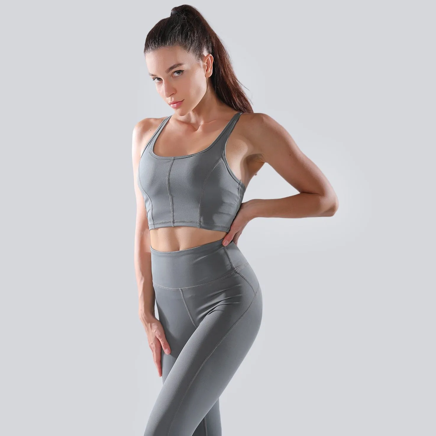 MOON GREY SET (Leggings   Top) Neutral Collection