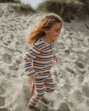 Multicolour Retro Stripe Print Top