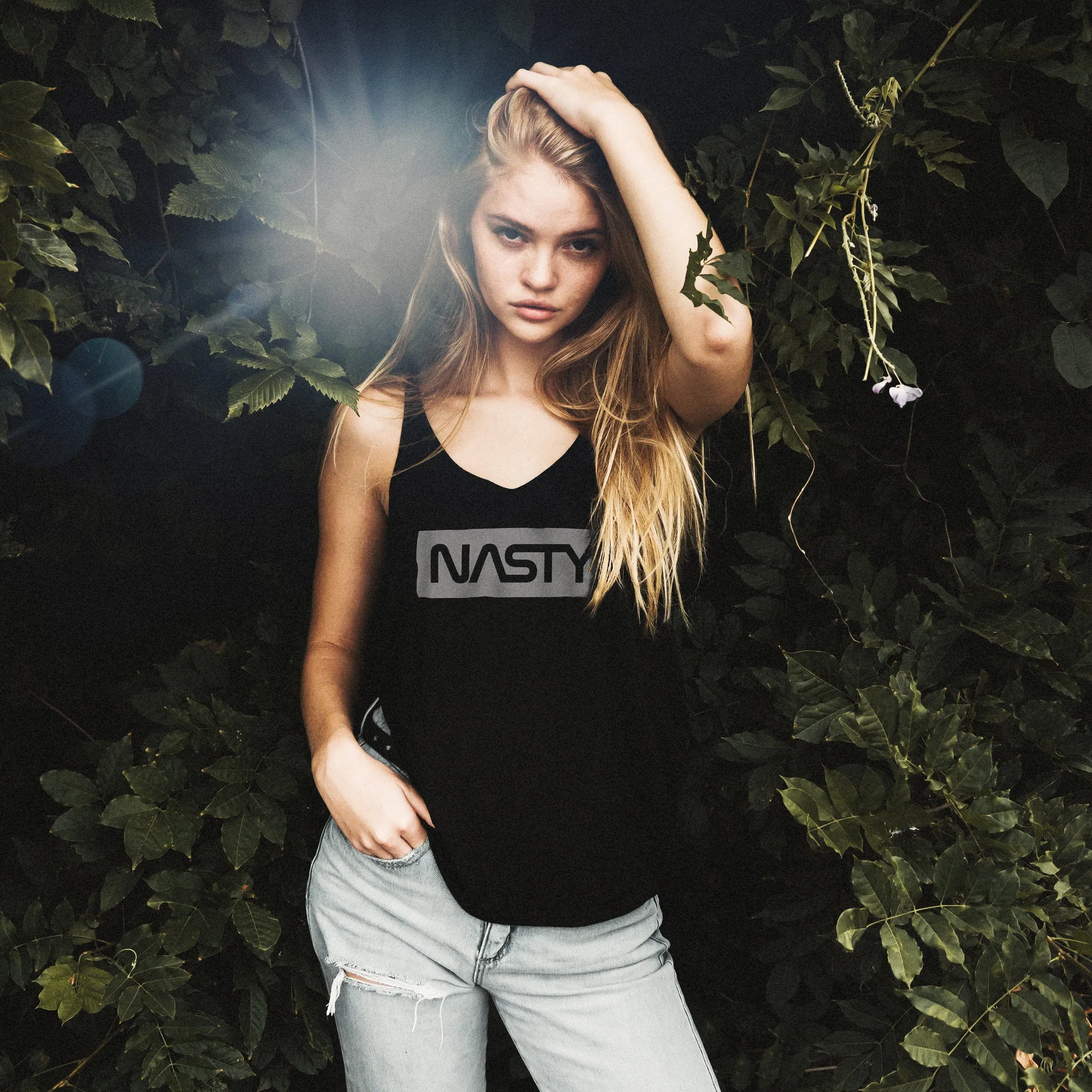NASTY — a NASA parody/satire — Premium Women's Racerback Tank