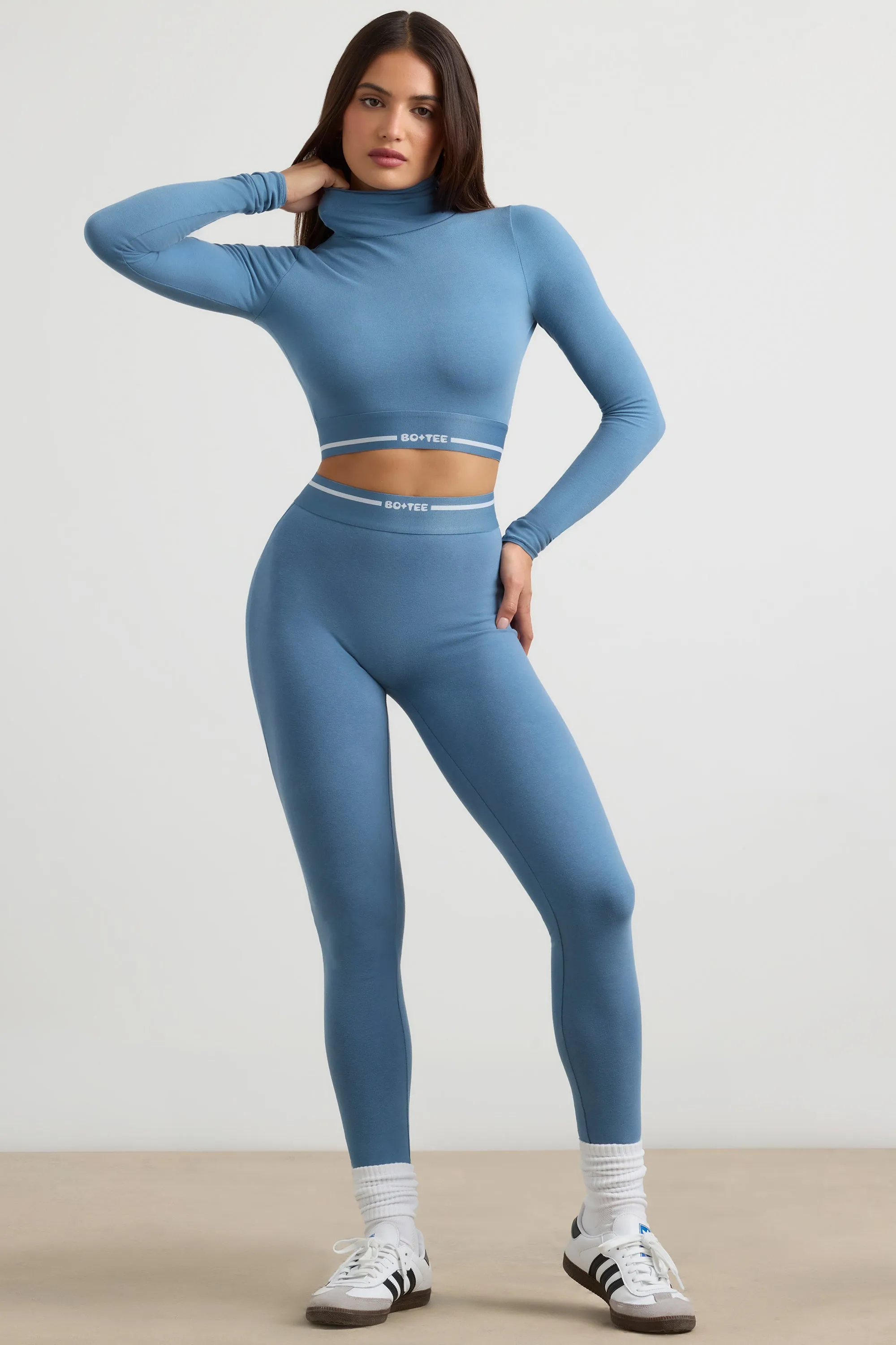 Necessity - High-Waist Leggings in Steel Blue