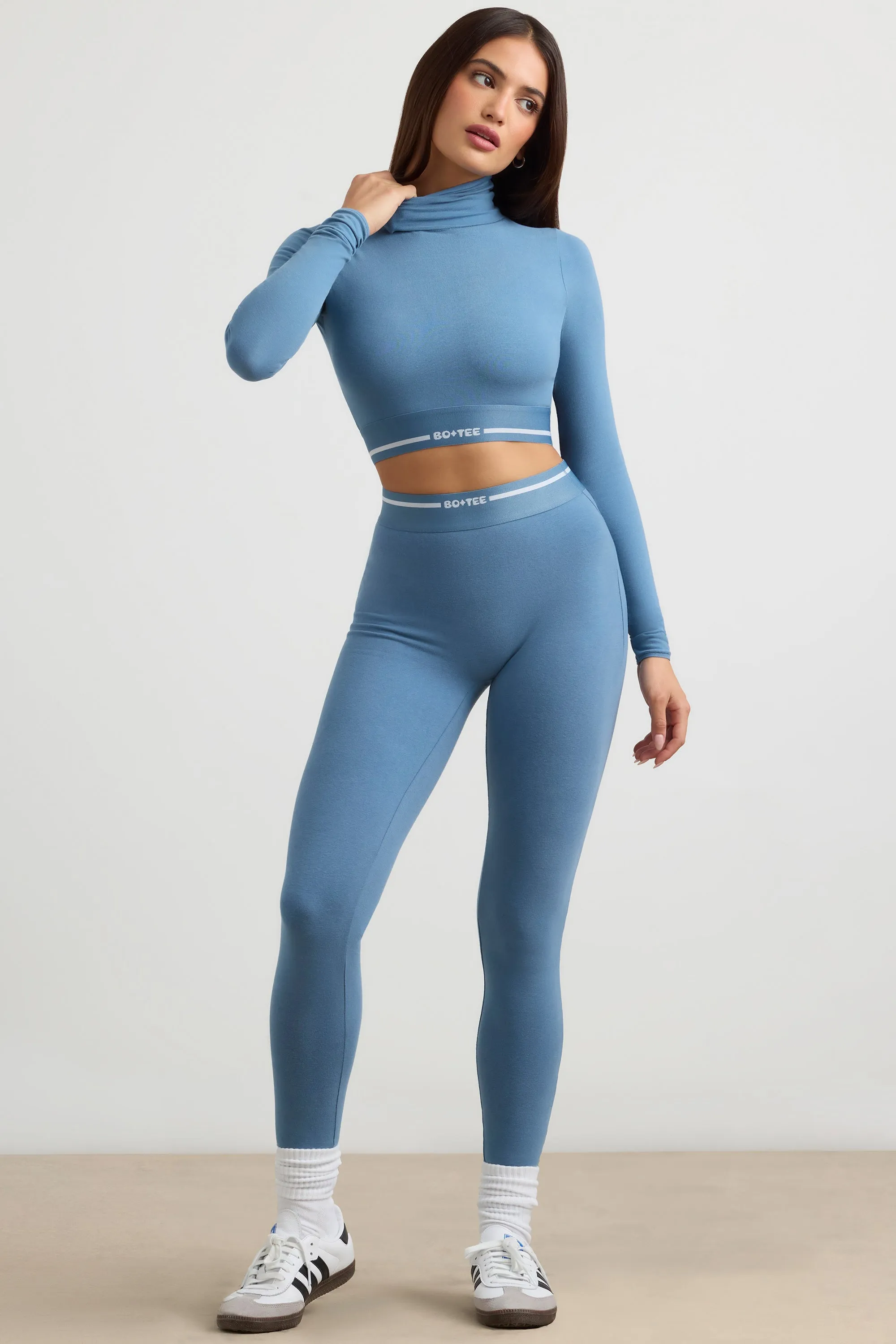 Necessity - High-Waist Leggings in Steel Blue