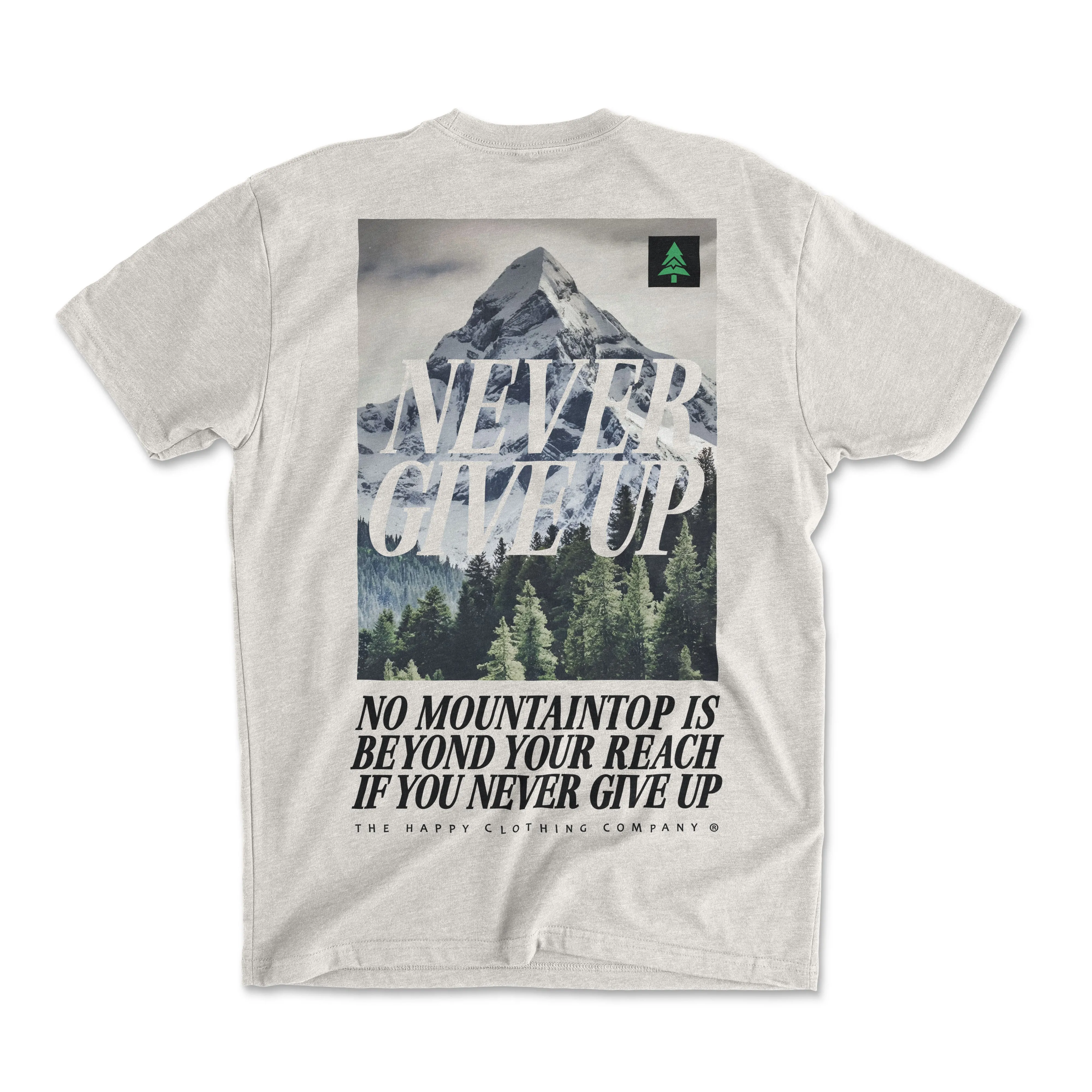 Never Give Up Back Print 'Explorer Tee' | Lightweight Blend |