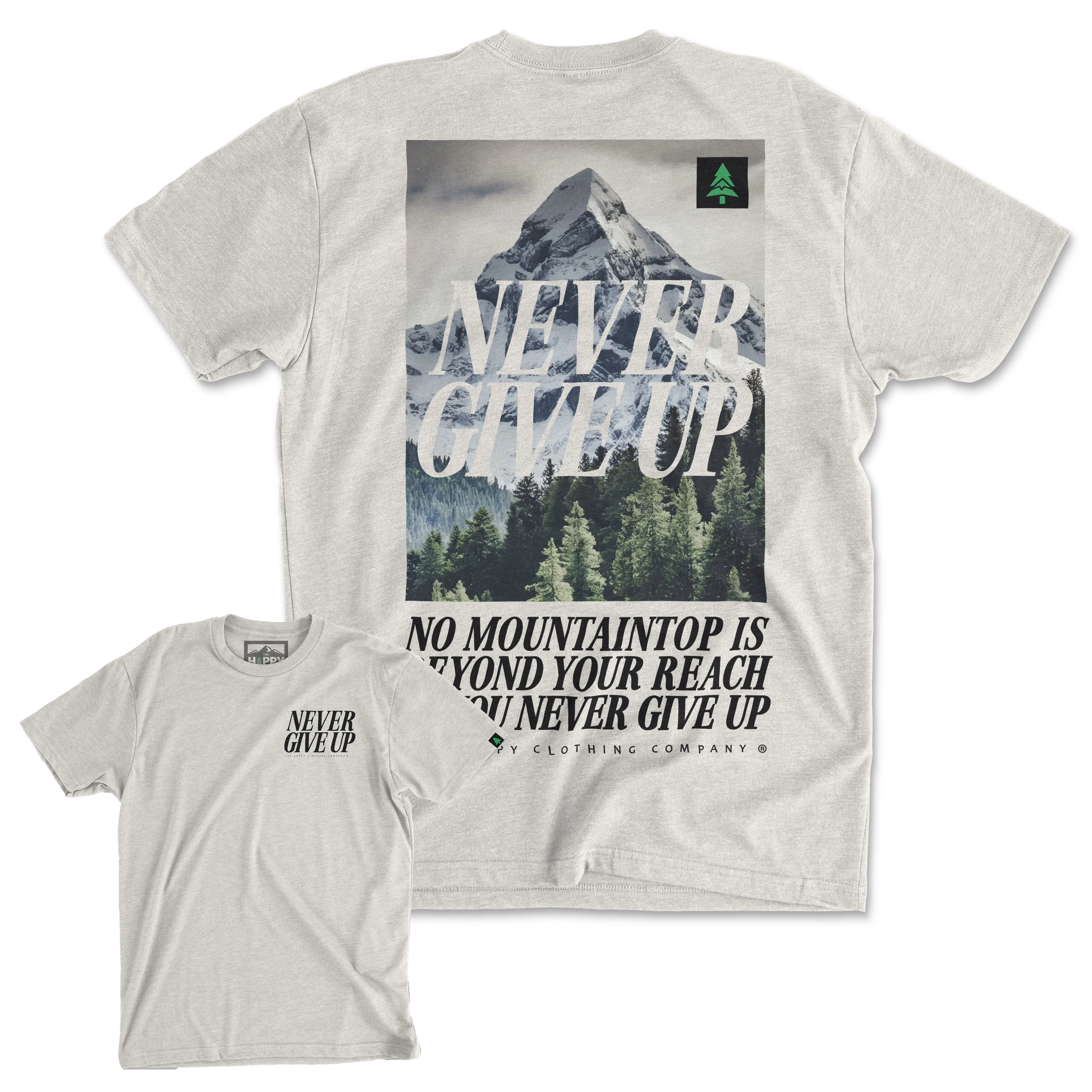 Never Give Up Back Print 'Explorer Tee' | Lightweight Blend |