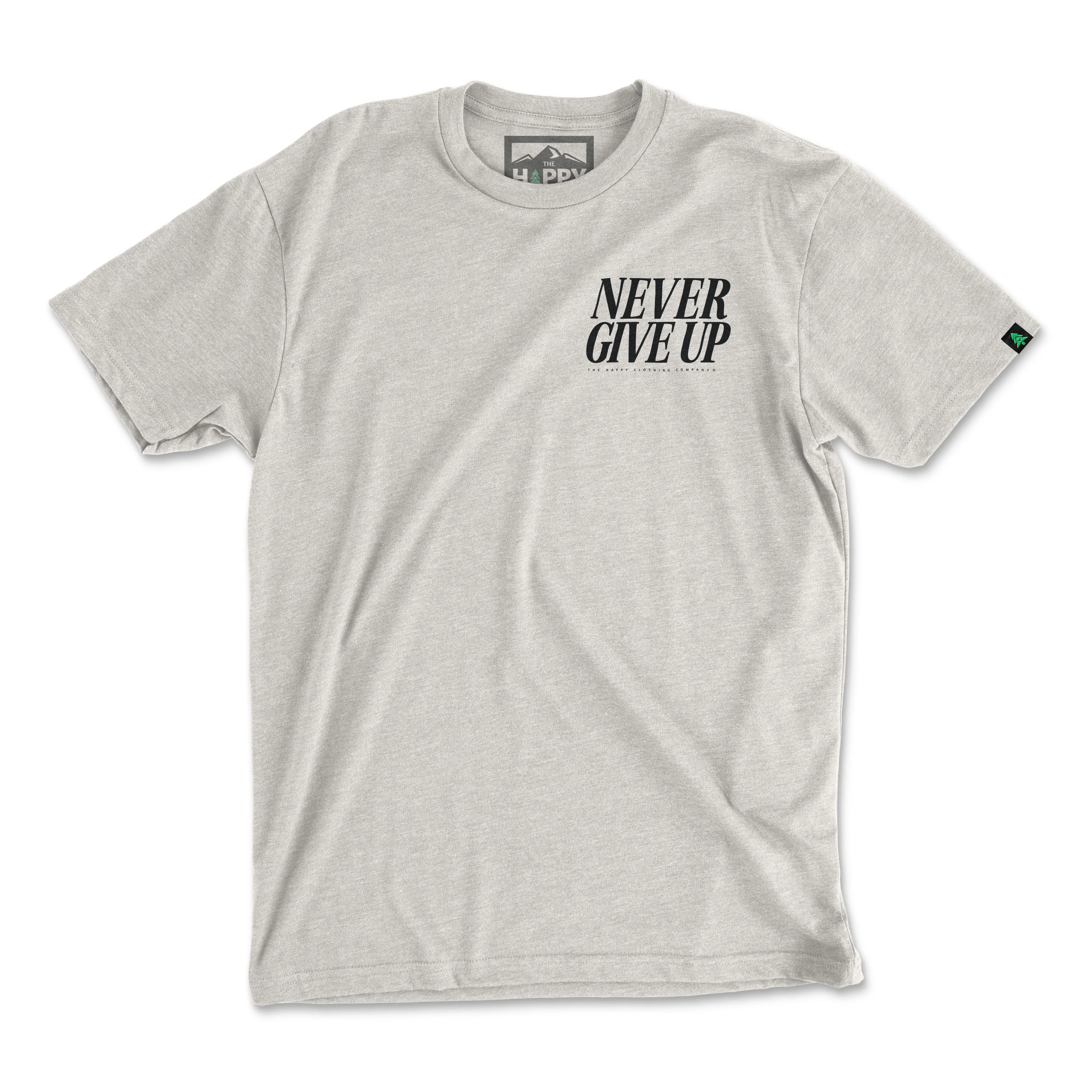 Never Give Up Back Print 'Explorer Tee' | Lightweight Blend |