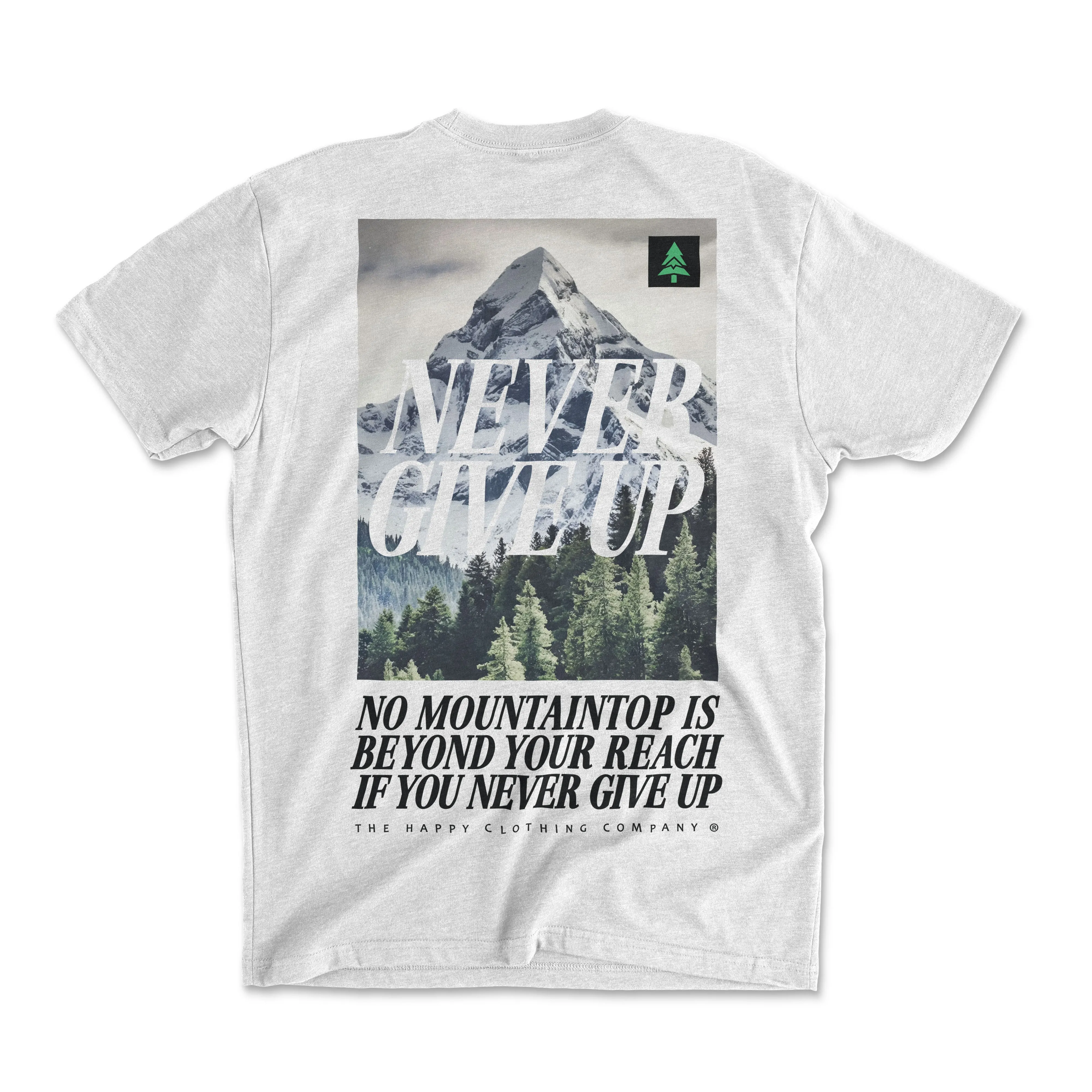 Never Give Up Back Print 'Explorer Tee' | Lightweight Blend |