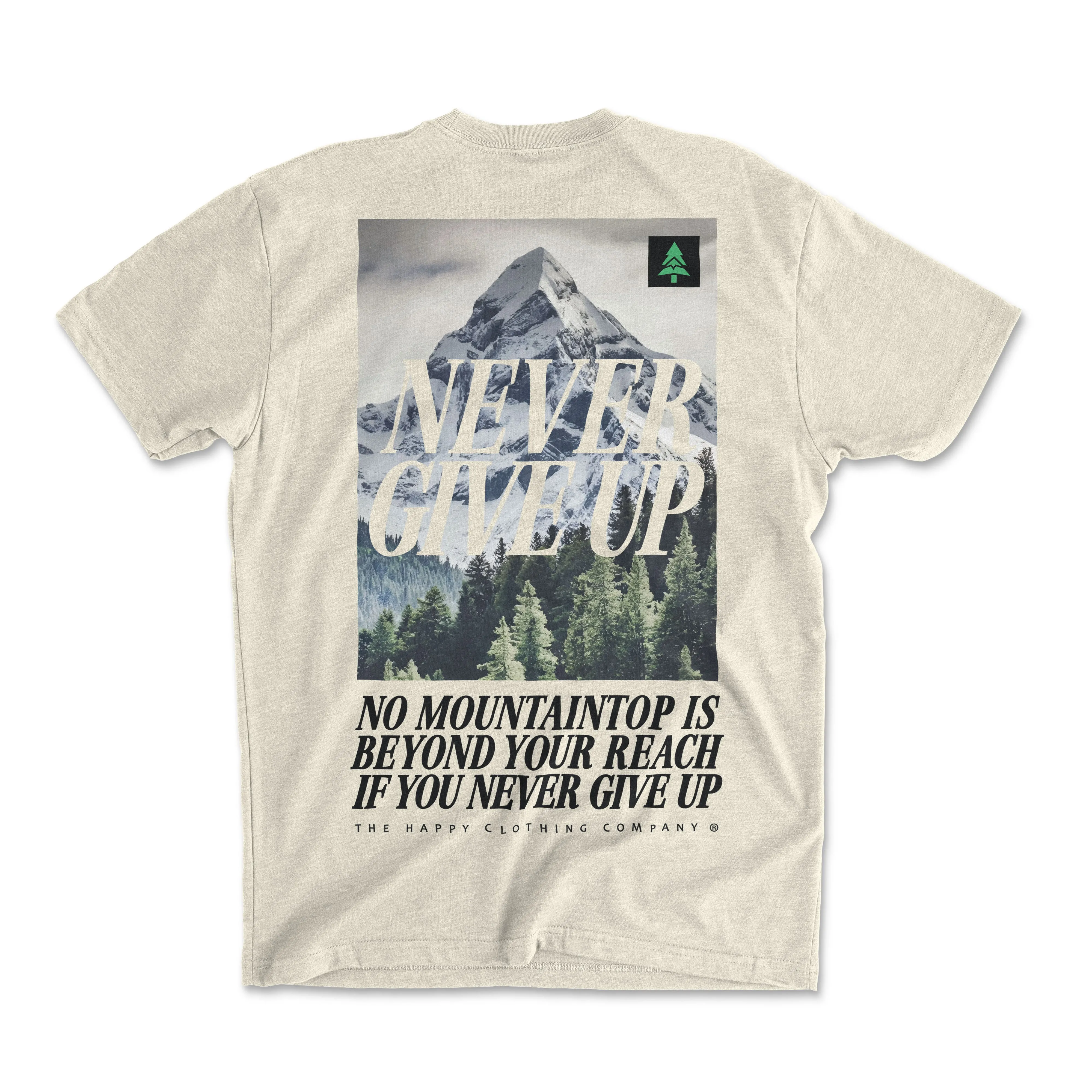 Never Give Up Back Print 'Explorer Tee' | Lightweight Blend |
