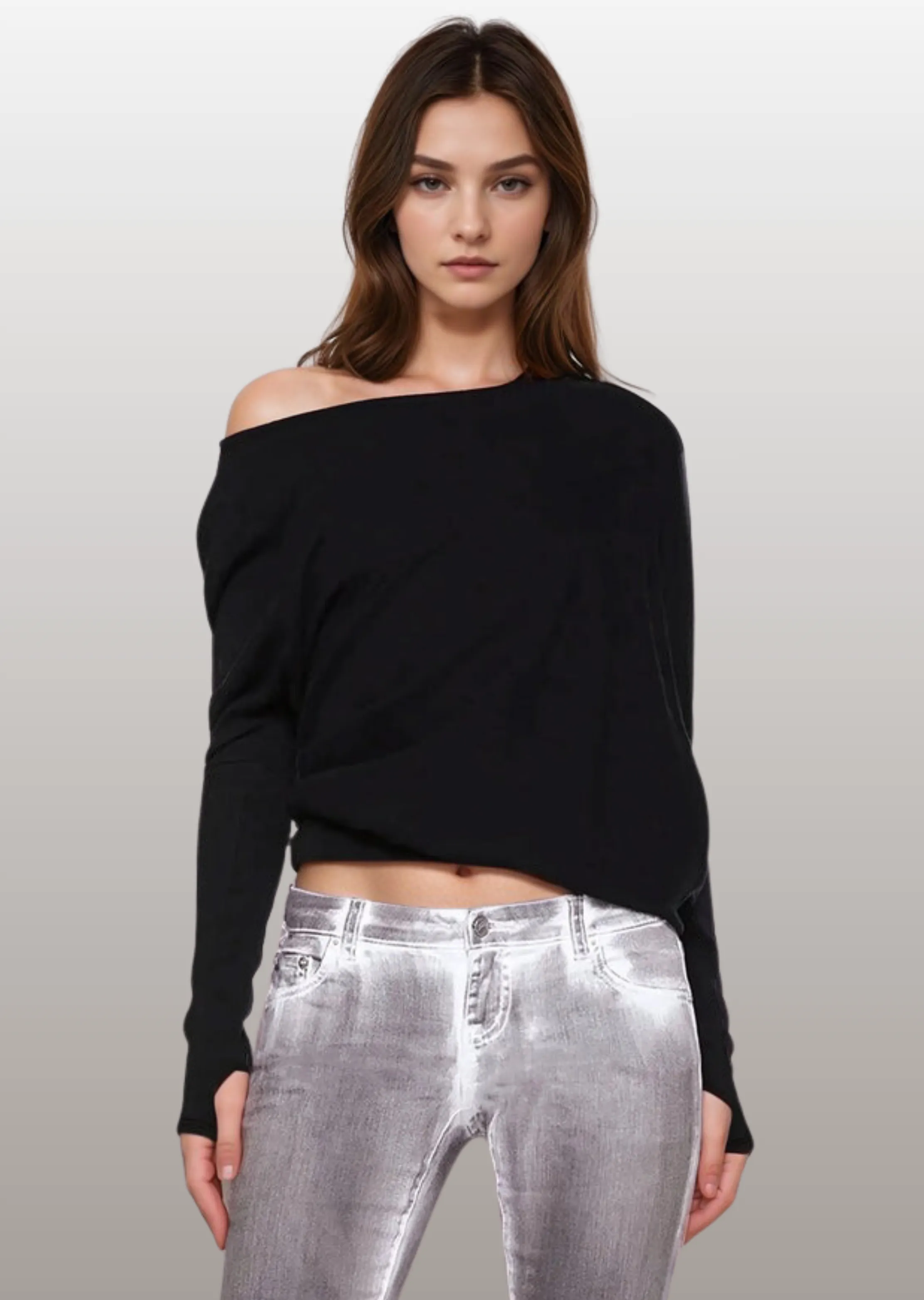 OFF-SHOULDER LONG SLEEVE TOP