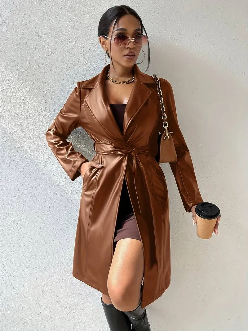 Olivia – Leather Blazer Coat for Women