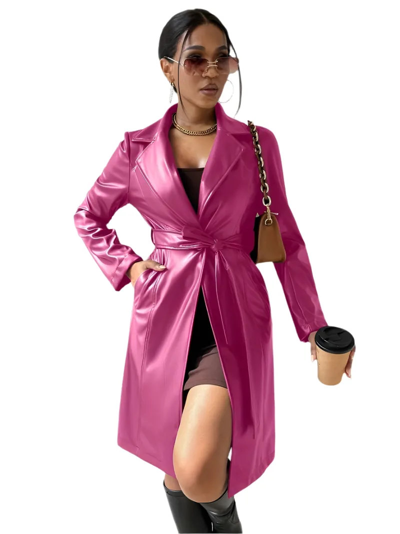 Olivia – Leather Blazer Coat for Women