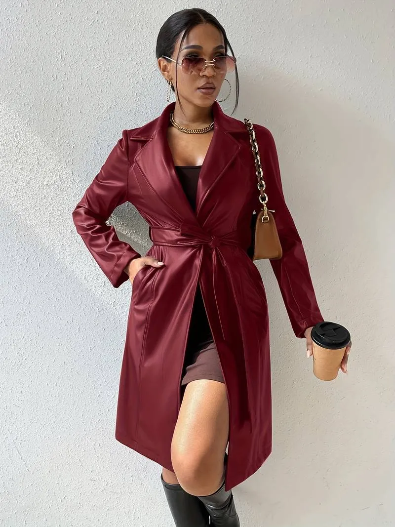 Olivia – Leather Blazer Coat for Women