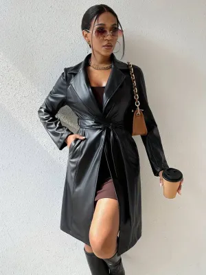 Olivia – Leather Blazer Coat for Women
