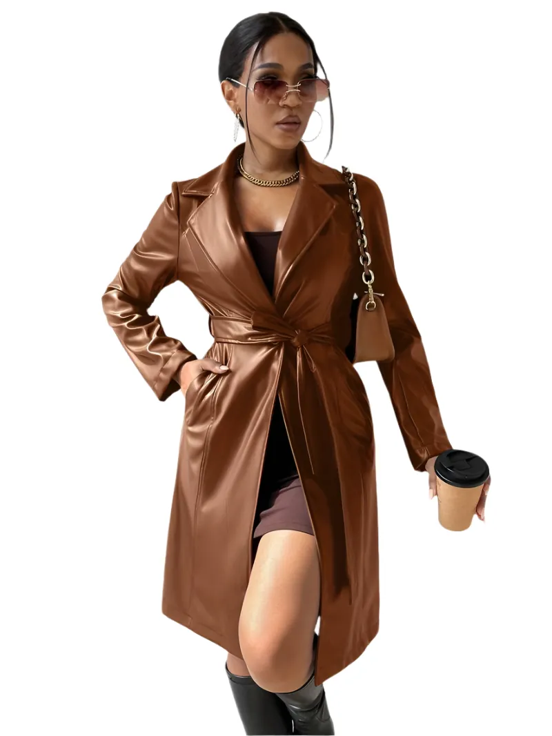 Olivia – Leather Blazer Coat for Women