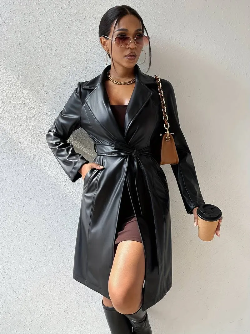 Olivia – Leather Blazer Coat for Women