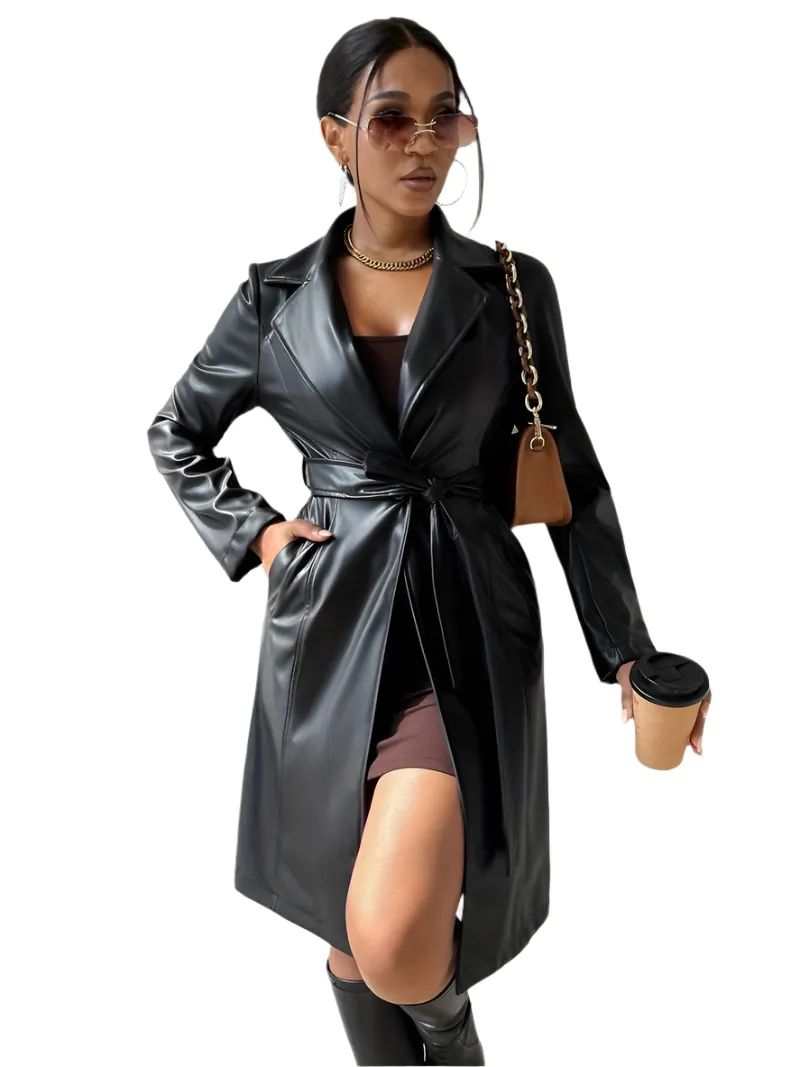 Olivia – Leather Blazer Coat for Women