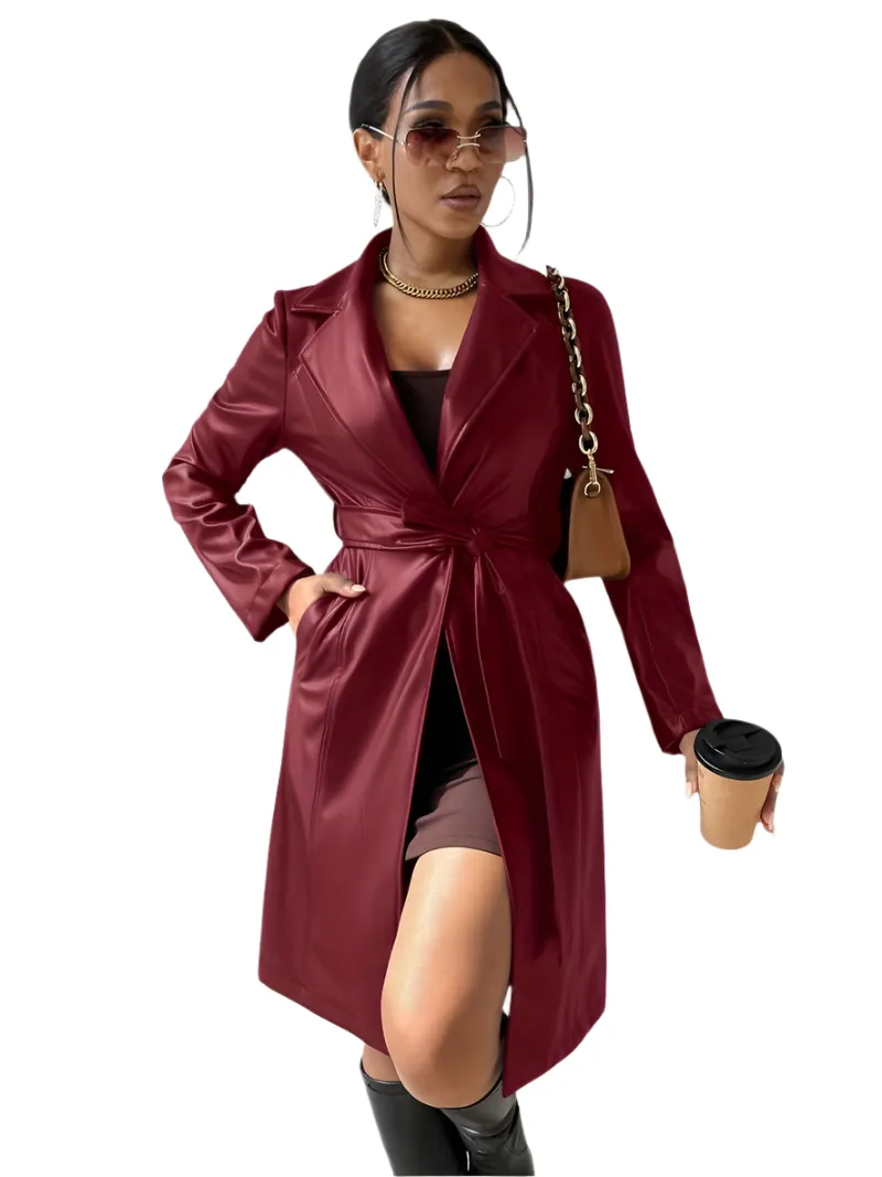 Olivia – Leather Blazer Coat for Women