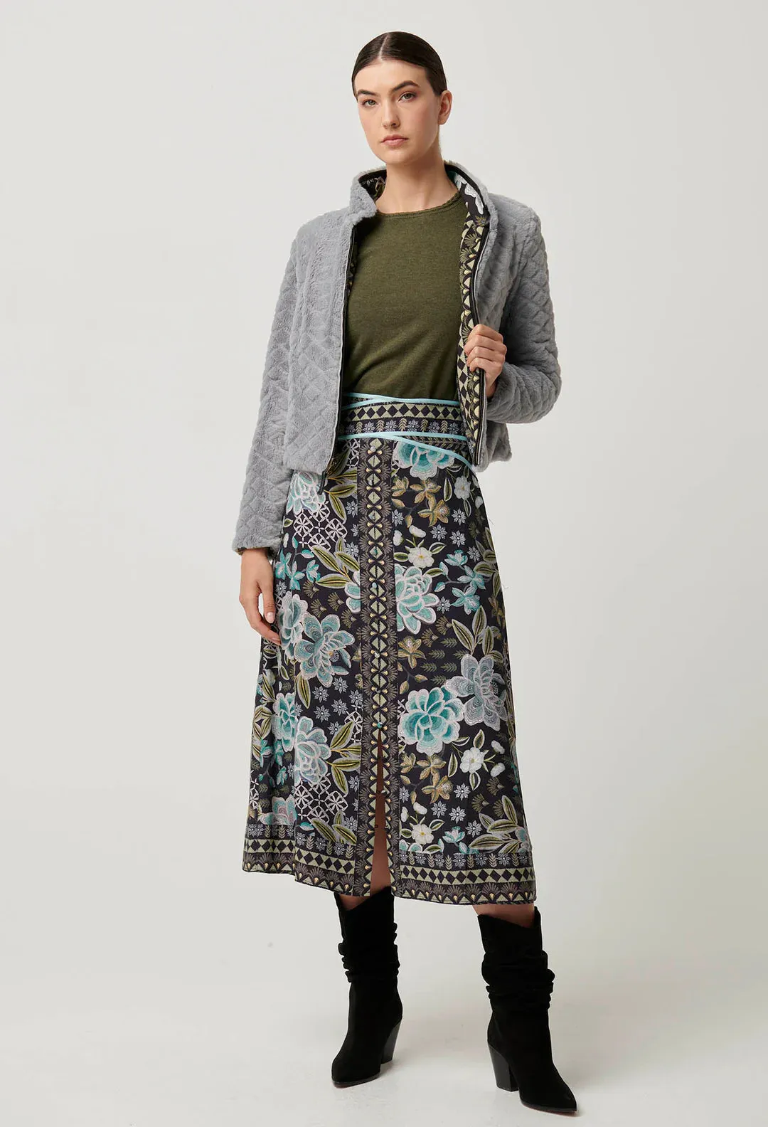 Once Was - Rylie Reversible Print Faux Fur Jacket | Dahlia Fields