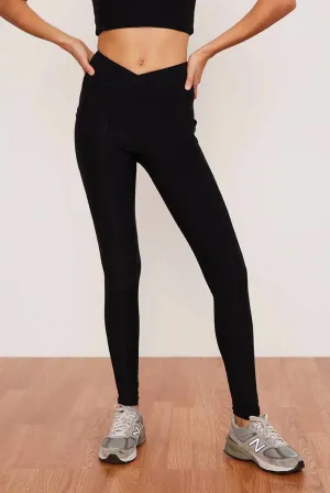 Onyx Crossover Pocket Legging by Wolves | Black