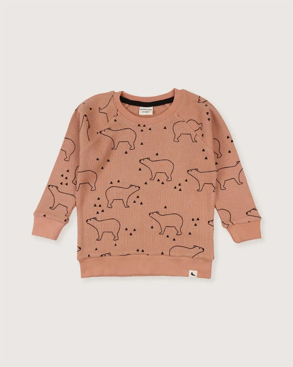 Orange Sketch Bear Print Sweatshirt