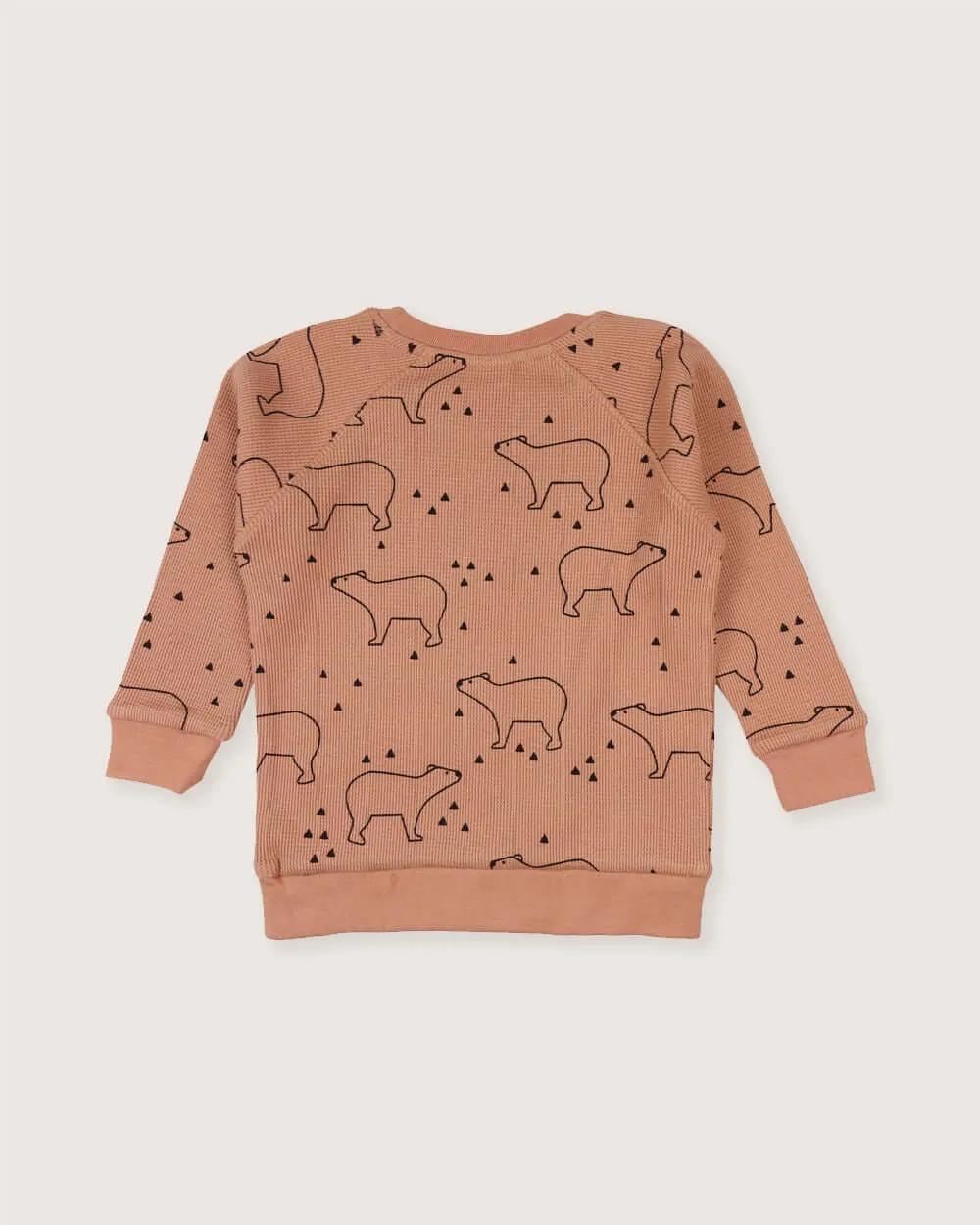 Orange Sketch Bear Print Sweatshirt