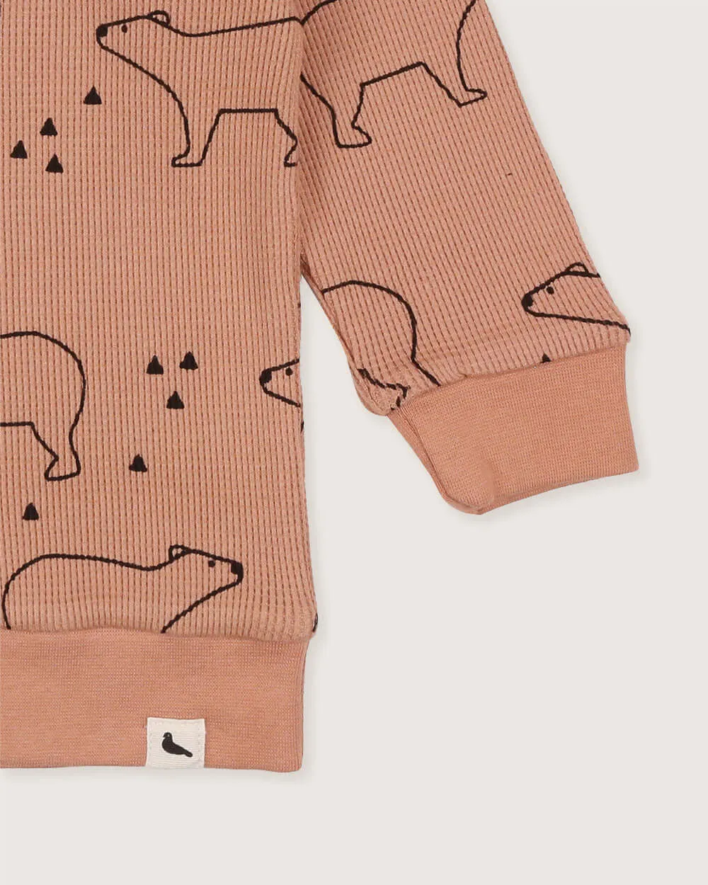 Orange Sketch Bear Print Sweatshirt