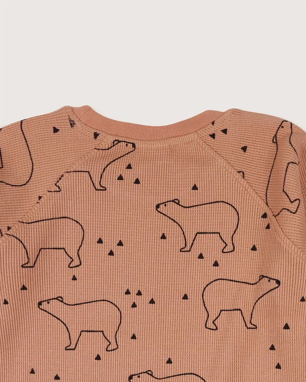 Orange Sketch Bear Print Sweatshirt