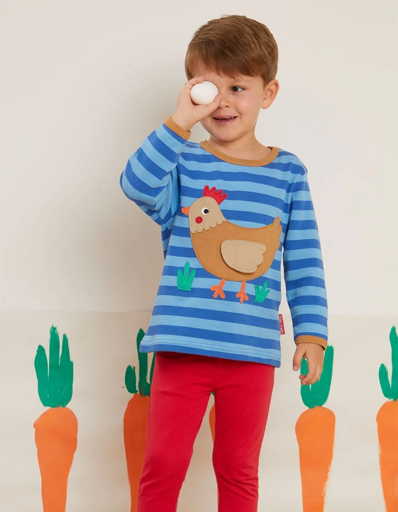 Organic Clucky Chicken Applique T-Shirt