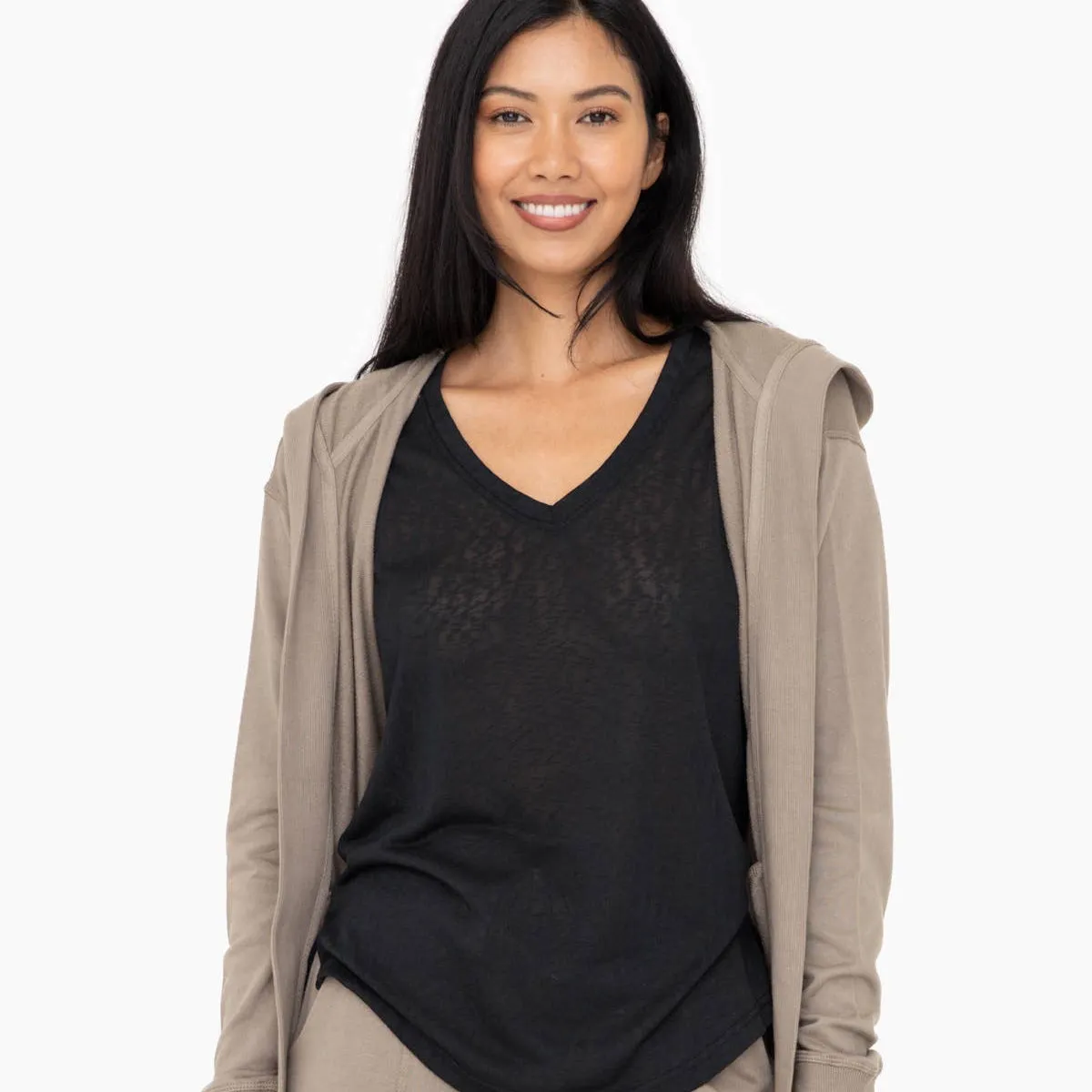 Organic Cotton Blend Wrap Cardigan