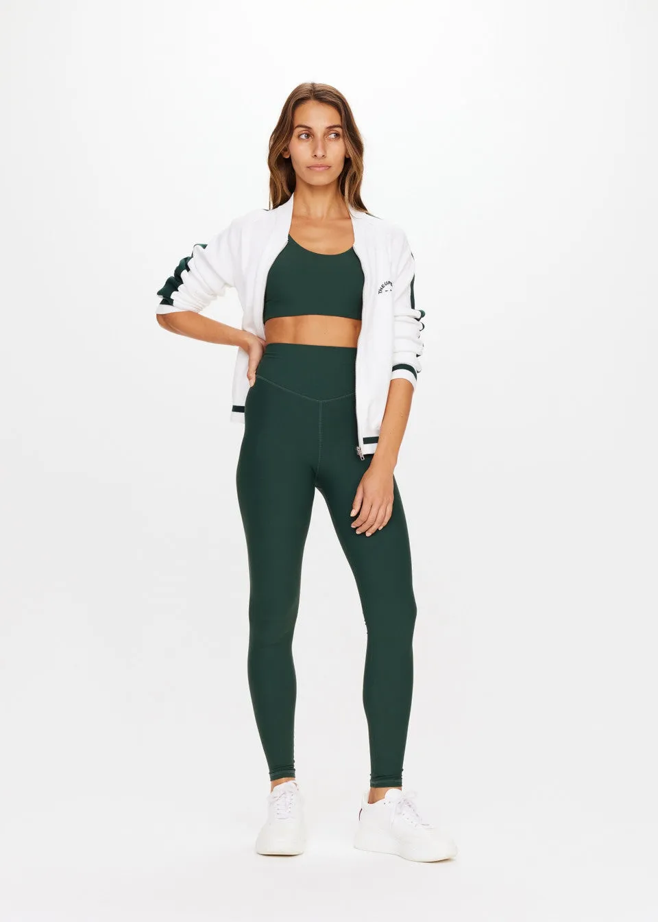 Peached 28in High Rise Pant | Racing Green
