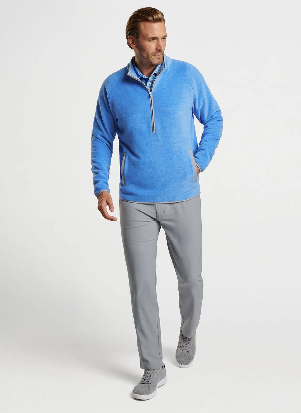Peter Millar Mens Classic Fit Fade Half Zip - LIBERTY BLUE