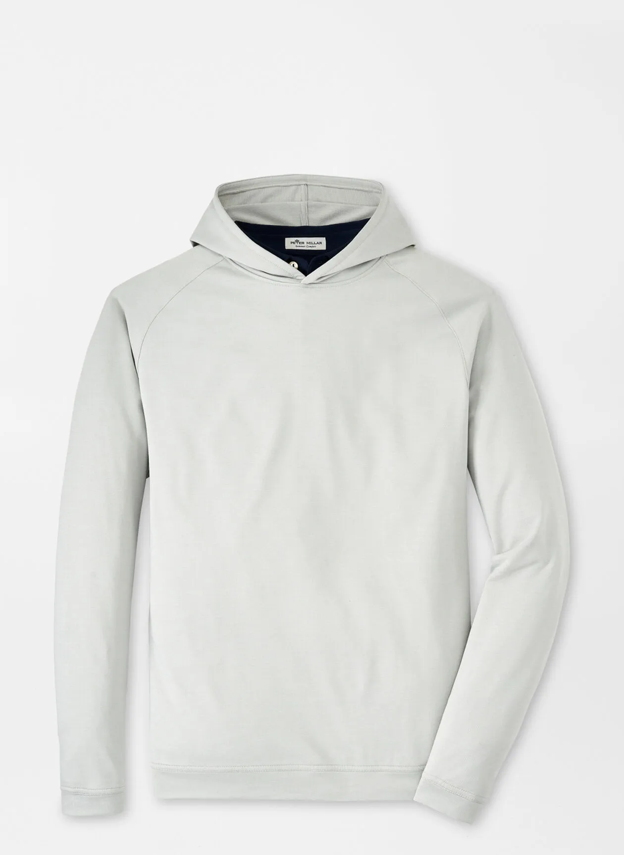 Peter Millar Mens Classic Fit Pine Performance Hoodie - BRITISH GREY