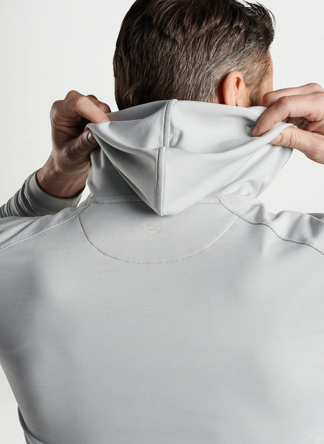Peter Millar Mens Classic Fit Pine Performance Hoodie - BRITISH GREY