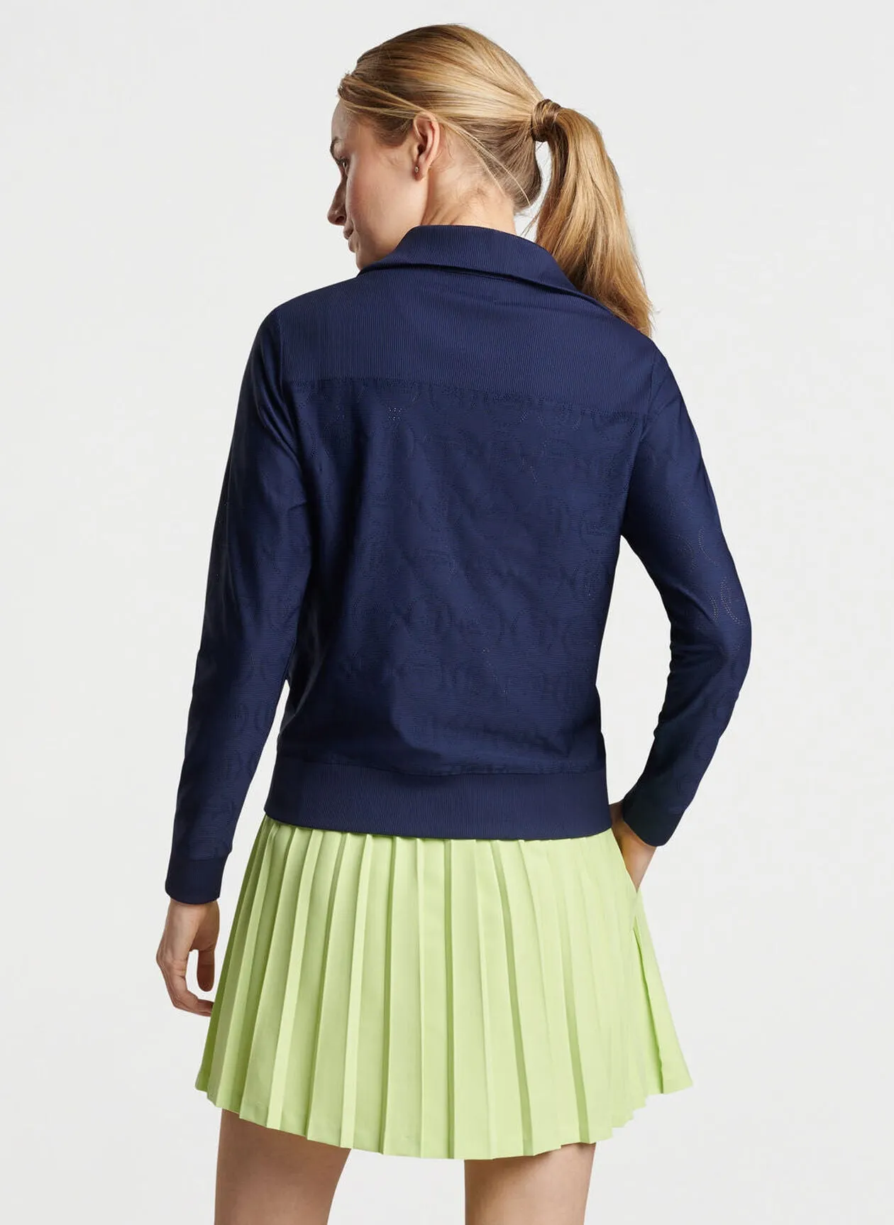 Peter Millar Womens Crown Seal Eyelet Varsity Pullover - NAVY