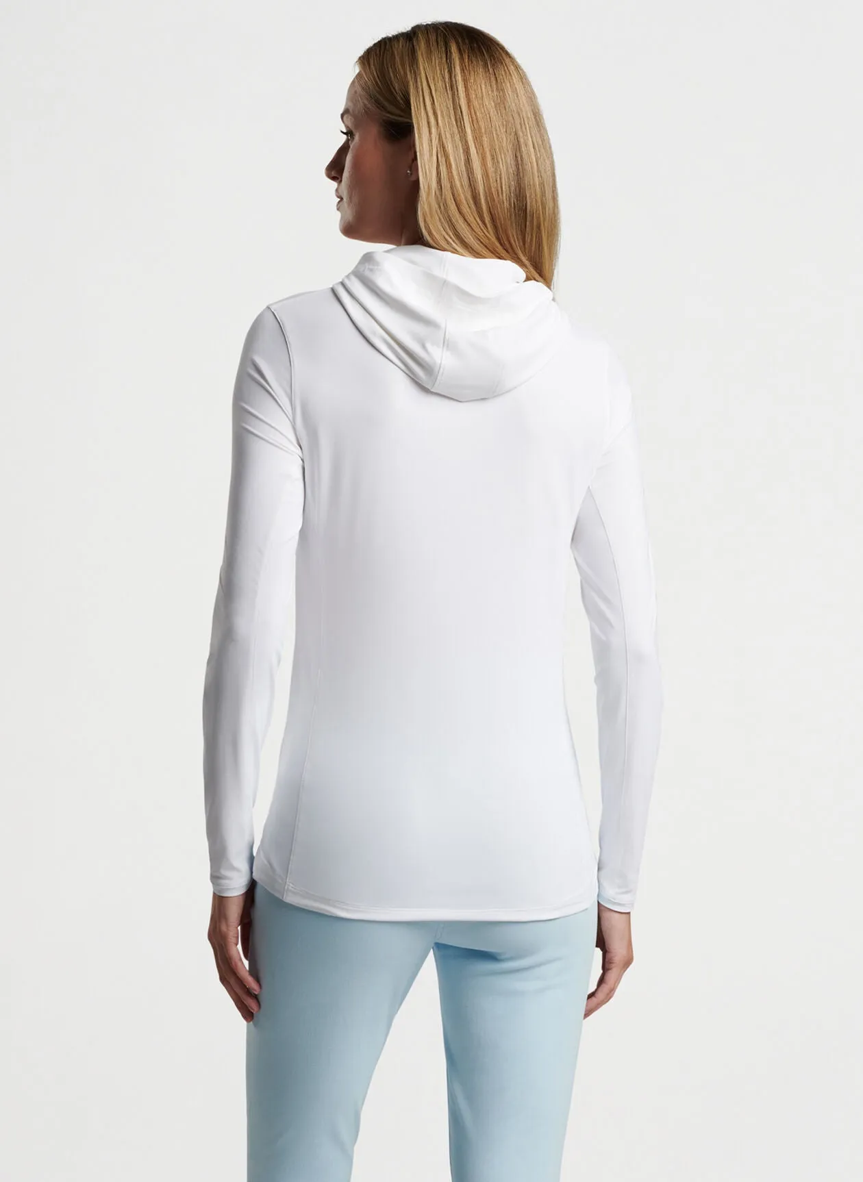 Peter Millar Womens Lightweight Hooded Long-Sleeve Sun Shirt - WHITE