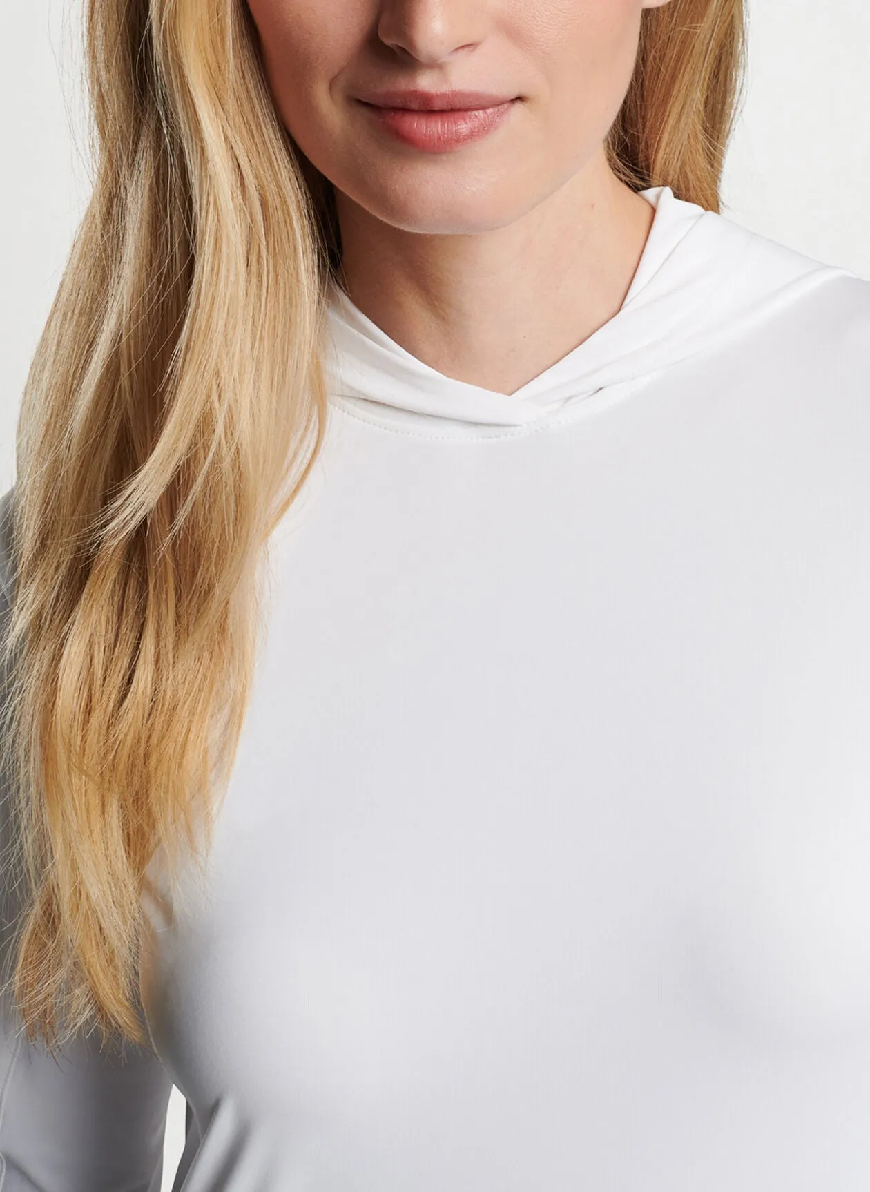 Peter Millar Womens Lightweight Hooded Long-Sleeve Sun Shirt - WHITE
