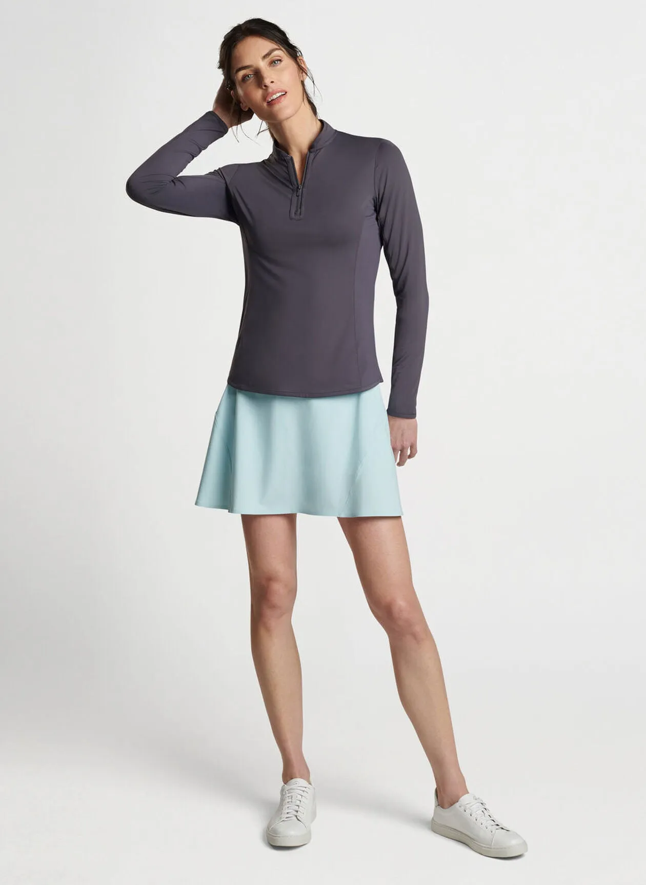 Peter Millar Womens Lightweight Sun Shirt - GRAPHITE