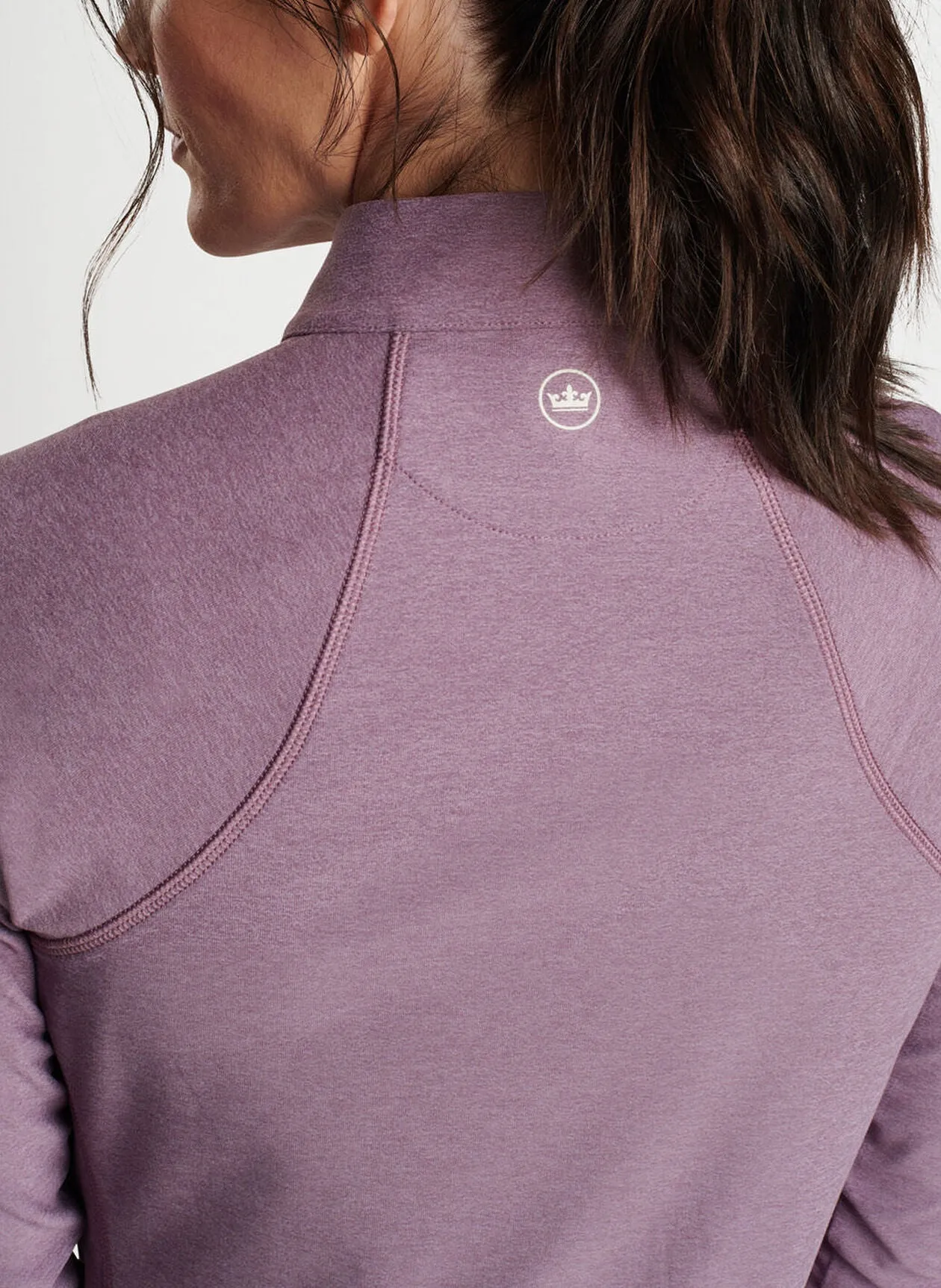 Peter Millar Womens Mélange Raglan-Sleeve Perth Layer - PARISIAN FIG