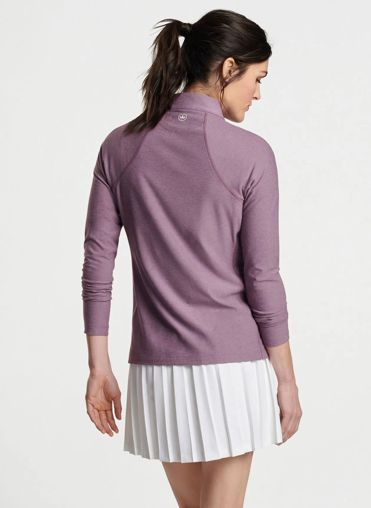 Peter Millar Womens Mélange Raglan-Sleeve Perth Layer - PARISIAN FIG