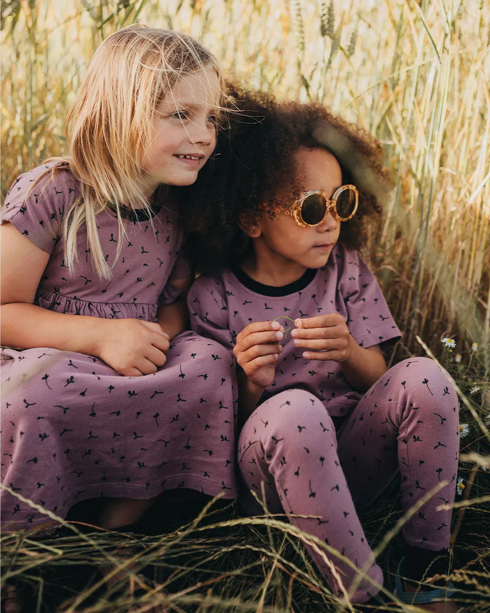 Pink Seedling Print Leggings