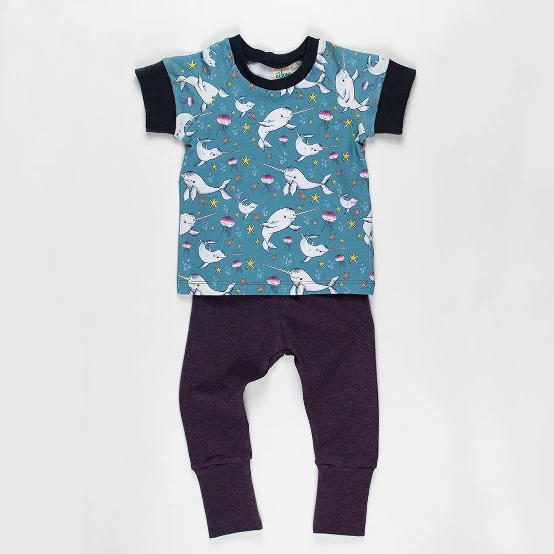 Plum Grow-With-Me Leggings
