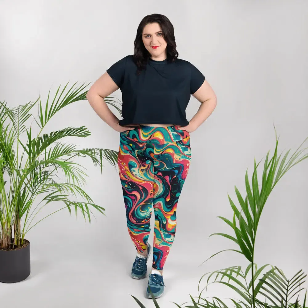 Plus Size Leggings - Celestial Splash