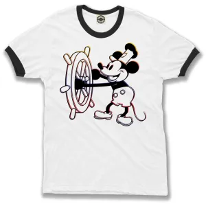 Pop Art Steamboat Willie Men's Ringer Tee