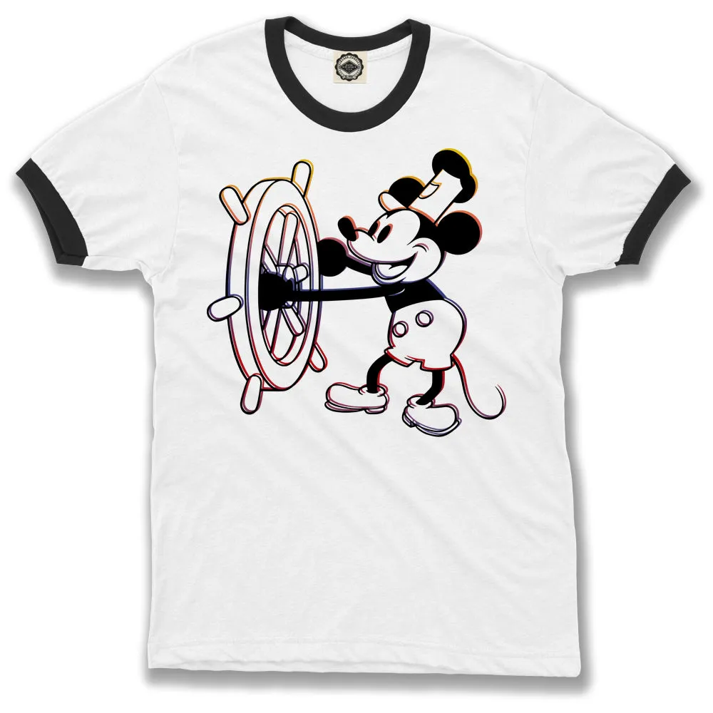 Pop Art Steamboat Willie Men's Ringer Tee